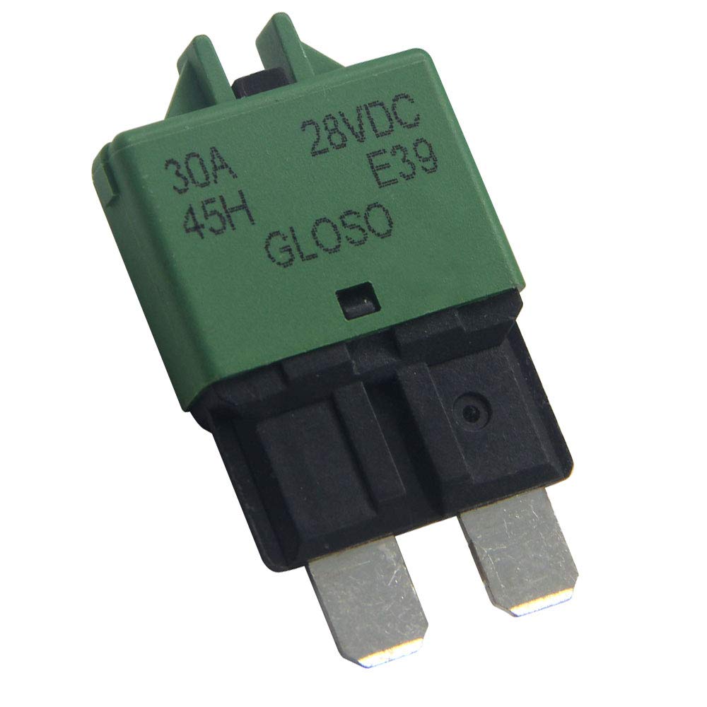 RKURCK 12V-28V DC Manual Reset Low Profile ATC Circuit Breaker Resettable Blade Fuse 30A