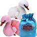Ty Beanie Babies Swans Gracie (White) & Odette (Pink) Gift Set Bundle with Bonus Matty's Toy Stop Storage Bag - 2 Pack