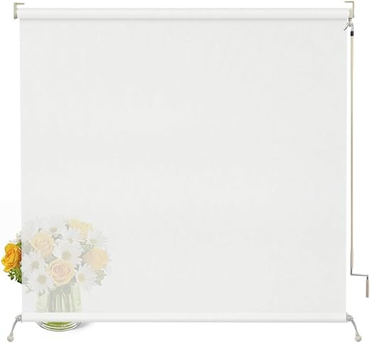 Amazon Com Keego Outdoor Sun Shades Custom 5 Openness Exterior Roller Shade Waterproof Cordless Blinds For Patio Porch Light Filtering Exterior Solar Shades White 6 W X 6 H Home Kitchen