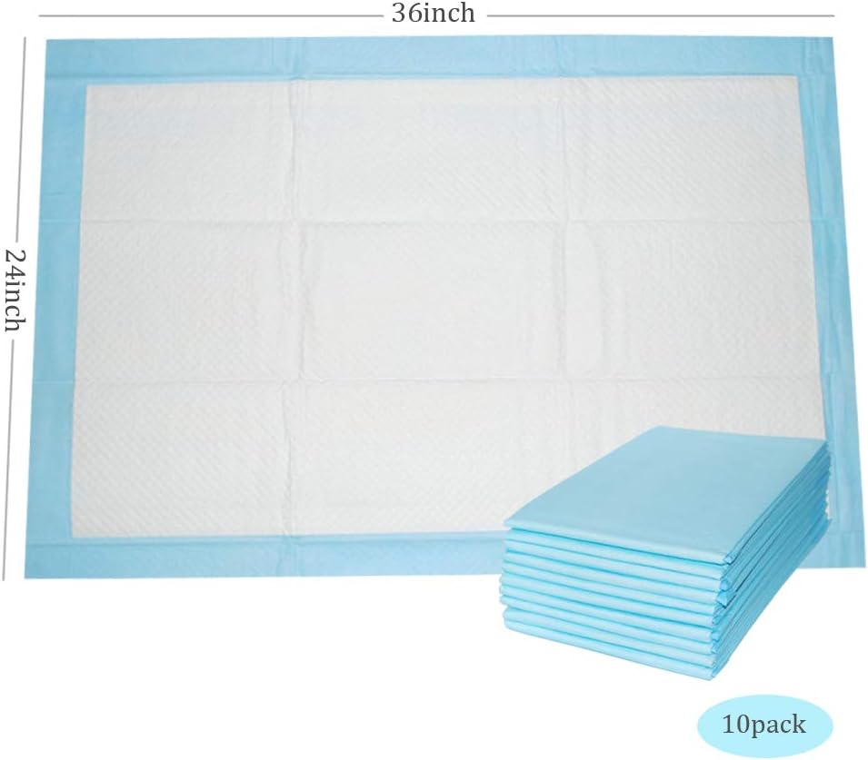 Disposable Incontinence Bed Pads with Heavy Absorbency for Adults,Baby,Women and Pet,Waterproof,Heavy Absorbency Incontinence Blue Underpads(24"x36"10pack): Health & Personal Care