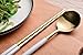 Autohome 2 Spoons and 2 Pairs Chopsticks Saintless Steel Dinner Flatware - White&Golden+Black&Golden