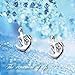 LUHE Anchor Earrings Sterling Silver Small Minimalist Hypoallergenic Nautical Stud Earrings for Women Birthday Gift