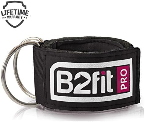 Ankle Straps for Cable Machines by B2FIT PRO - Premium Padded Double D-ring Ankle Cuffs for Gym Workouts - Fitness Equipment for Leg Exercises, Cable Kickbacks, Glutes, Weight Lifting for Men &amp; Women