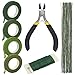 FIVEWARE Floral Arrangement Tools Kit with Green Floral Tapes, 26 Gauge Stem Wire, Wire Cutter and 22 Gauge Paddle Floral Wire for Bouquet Stem Wrap Florist Wedding Floral Supplies