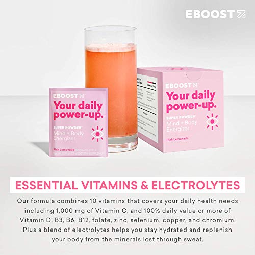 EBOOST Energy Drink & Electrolyte Powder, 20 Packets Super Powder