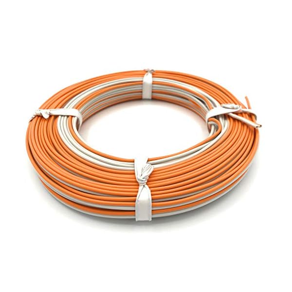 BELI-BECO YL6220 Kabel - Kupferlitze 2 x 0,5 mm² (2x16x0,20 mm) - Zwillingsleitung - 20 m Ring (Weiß-Orange) – Bild 5