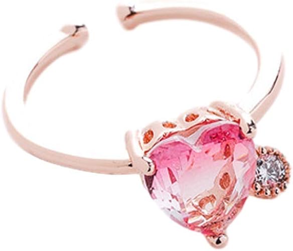 Amazon とあちい かわいいハートの指輪 カクテル リング ピンク Morg Ht1 Pi1 2 リング 通販