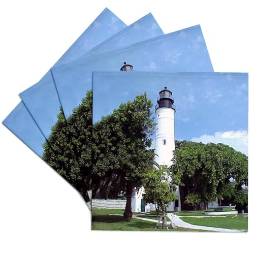 3dRose Key West Lighthouse - Ceramic Tile Coasters, set of 4 , set-of-4-Ceramic…