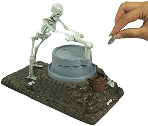 eSmart Chatora Cat Itazura Piggy Bank Automated Cute Cat Paw Hand Monster Stealing Coin Savings Box … (Skull Money Bank)