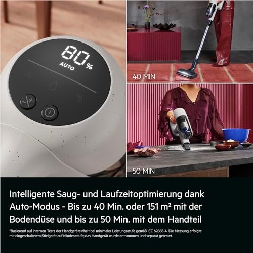 Ultimate 7000 GEN2 Akku Staubsauger kabellos, Auto Modus, AllFloor LED Bodendüse für optimale Sicht, leicht 1,35kg Handsauger, starke Reinigung bis zu 40 Min Laufzeit, HEPA-Filter, weiß AP72UB21AM