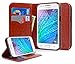 Galaxy J1 Case, Samsung Galaxy J1 Case, NageBee - Samsung Galaxy J1 Wallet Flip Case Pouch Cover Fold Stand case Premium Leather Wallet Flip Case For Samsung Galaxy J1 (Leather Wallet Brown)