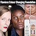 XEDUO TLM Flawless Colour Changing Warm Skin Tone Foundation Makeup Base Nude Face Moisturizing Liquid Cover Concealer for women girls (White)