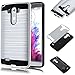 LG G3 D855 D851 Case,Kmall [Brushed Metal Texture] 2in1 Heavy Duty Shockproof High Impact Resistant Durable Full Body [Maximum Drop Protection][Slim Fit] Hybrid Case Skin Cover Shell for LG G3[Silver]