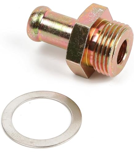 Edelbrock 8166 90 Degree Heater Hose Fitting | 1/2" NPT Male X 3/4" Barb, Clear Anodized Aluminum