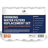 Aquaboon 6-Pack of 5 Micron 10" Sediment Water Filter Replacement Cartridge for Any Standard RO Unit | Whole House Sediment Filtration | Compatible with Dupont WFPFC5002, Pentek DGD Series, RFC