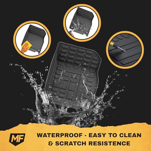 MOTOR FIT 3D All-Weather Car Floor Mats for ROX 01 6 Seater | 5-Piece Waterproof Set with Anti-Slip Backing & Raised Edges | Interior Accessories for ROX 01 6 Seater