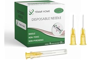 YEMAR HOME 25g x 5/8 Needle, 25 Gauge 5/8 Inch Needle, 25g Needles for Injections, Hypodermic Needles, (100Pack) Industrial Dispensing Accessories