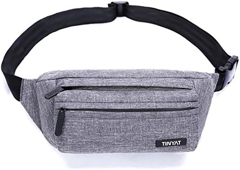 Qualitydreamei Men Waist Bag Super Light Belt Pack Bag Shoulder Fanny Pack Phone Coin Bag gray