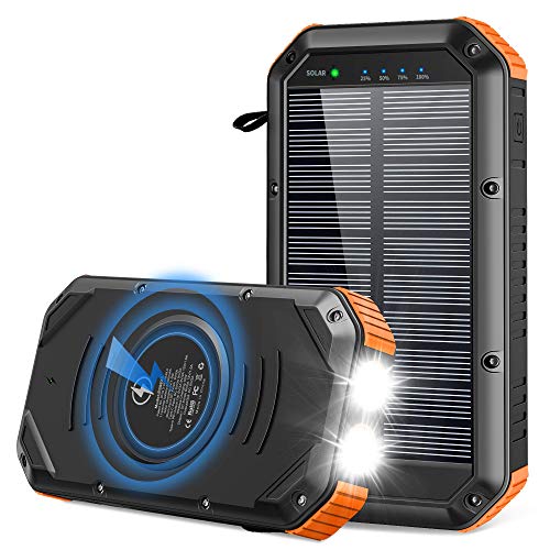 Solar Charger 30000mAh, Solar Power Bank 18W Wireless Portable Charger