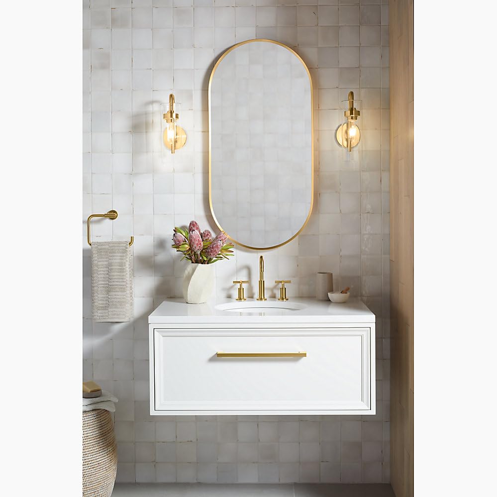KOHLER 26051-BNL Essential 20" X 40" Capsule Wall Mirror, Large Capsule ...