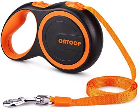 Retractable Dog Leash, 360° Tangle-Free, Heavy Duty Pet Leash Dog With Anti-Slip Handle; 16 ft Strong Nylon Tape/Ribbon for Large Small Medium Dogs up to 110 lbs; One-Handed Brake, Pause, Lock