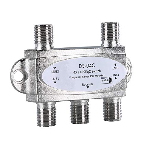4 in 1 4 x 1 DiSEqc 4-Way Wideband Switch DS-04C High Isolation Connect 4 Satellite Dishes 4 LNB for Satellite Receiver - Thumbnail 7