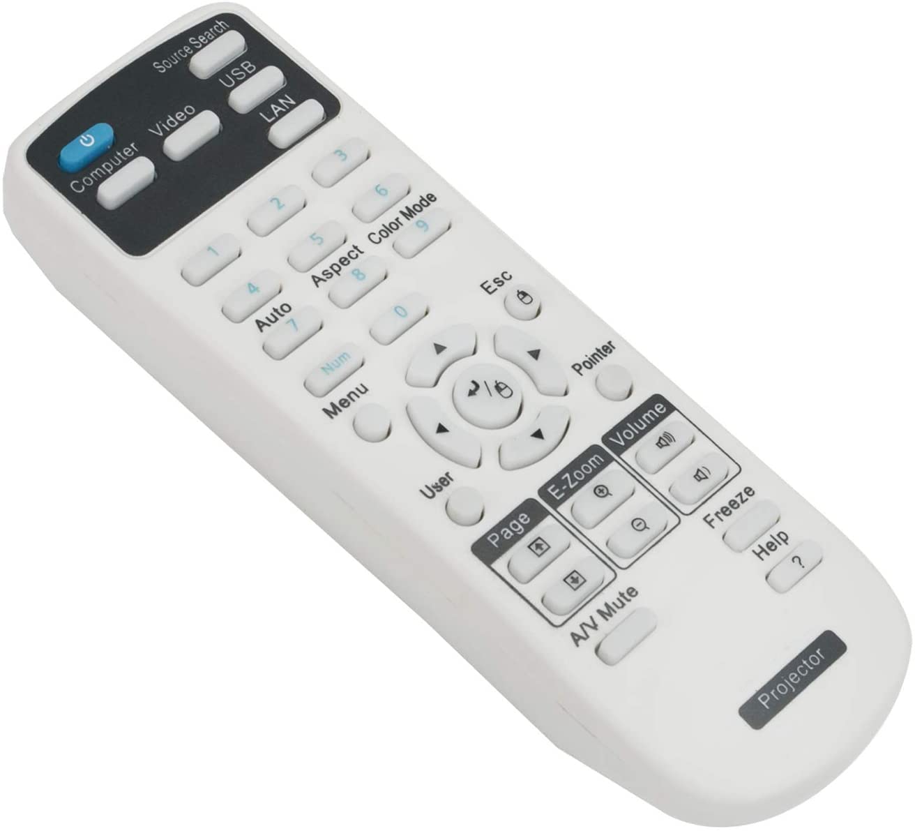 VINABTY Replacement Remote Fit for Epson Multimedia Projector EB-X03 EB-X11 EB-X12 EB-X14 EB-X18 EB-X24 EB-X120 EB-X200 EB-S03 EB-S11 EB-U04 EX3220 EX5220 EX5230 EX6220 EX7220 VS230 VS330 VS335W