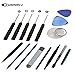 Sunmall 16 PCS Professional Opening Pry Tools Kit with Screwdriver Repair Tools Set