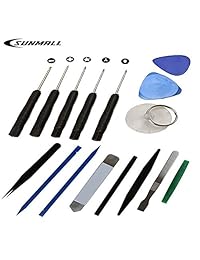 sunmall 16 Pcs Kit de herramientas de apertura Pry profesionales con destornillador herramientas Set de reparación para iPad, iPhone, PC, reloj, Samsung y otros, Smartphone, tablet, computadora, y otros dispositivos electrónicos