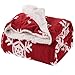 Christmas Sherpa Fleece Twin Size Throw Blanket Red and White Holiday Blanket 60x80 inches - Fuzzy Warm Throws for Winter Bedding, Couch