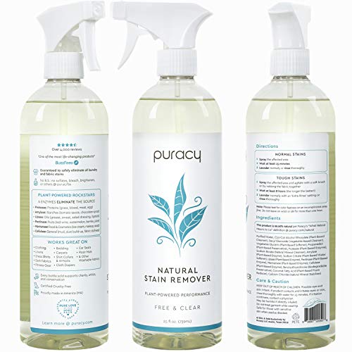 Puracy Natural Laundry Stain Remover, EnzymeBased Spot Cleaner, Free