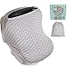 Koala Little Stretchy 4 in 1 Car Seat Canopy Nursing Breastfeeding Cover, Grey and White