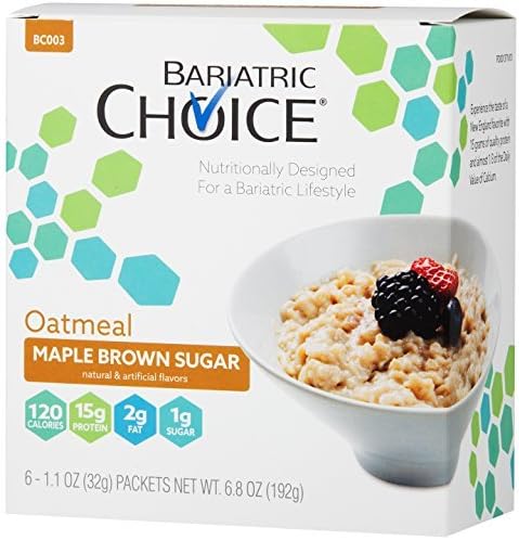Bariatric Choice High Protein Oatmeal, Maple Brown Sugar (6 Servings/Box) by Bariatric Choice
