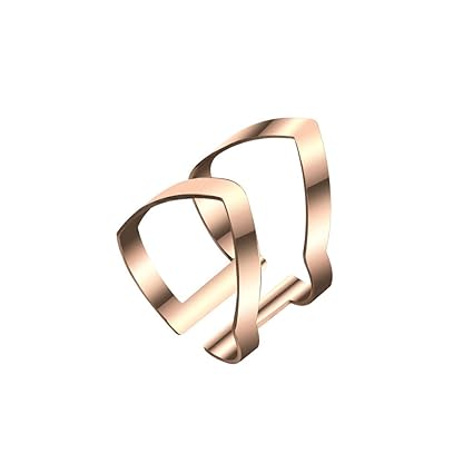 Amazon Com Haluoo Open Bat Ring Stainless Steel Double