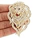 EVER FAITH Austrian Crystal Gorgeous Animal Lion Head Brooch Clear Gold-Tone