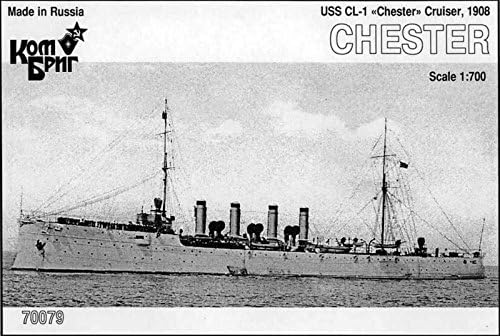 Combrig 1/700 Cruiser USS CL-1 Chester, 1908, resin kit #70079PE CombrigModels