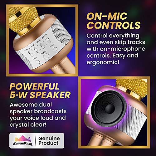 KaraoKing Karaoke Microphone Wireless, Bluetooth Karaoke Machine for