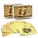LotFancy 24K Gold Foil Playing Cards, 2 Decks of Cards with Boxes, Waterproof Plastic, Bridge Size Standard Index, for Cards Games, Magic Props
