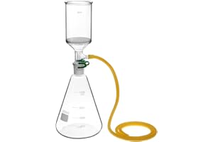 QWORK Buchner Funnel Filtering Kit - Borosilicate Glass, 250ml Funnel & 1000ml Filter Bottle - 24/29 Joint for Lab Research, 