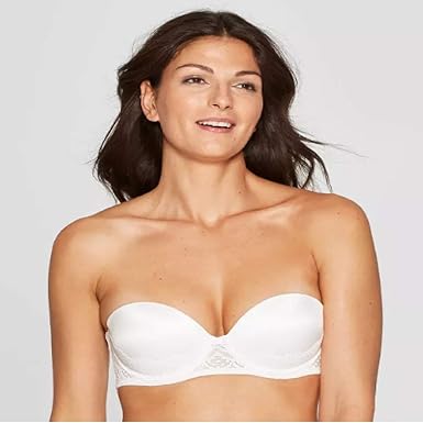 white strapless bra