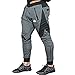 EU Men's Joggers Pants Gym Workout Pant Running Trousers with Pockes Medium Dark Grey