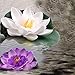 Sealike 4 Pcs Large Artificial Floating Foam Lotus Flower Pond Decor Water Lily with Stylus