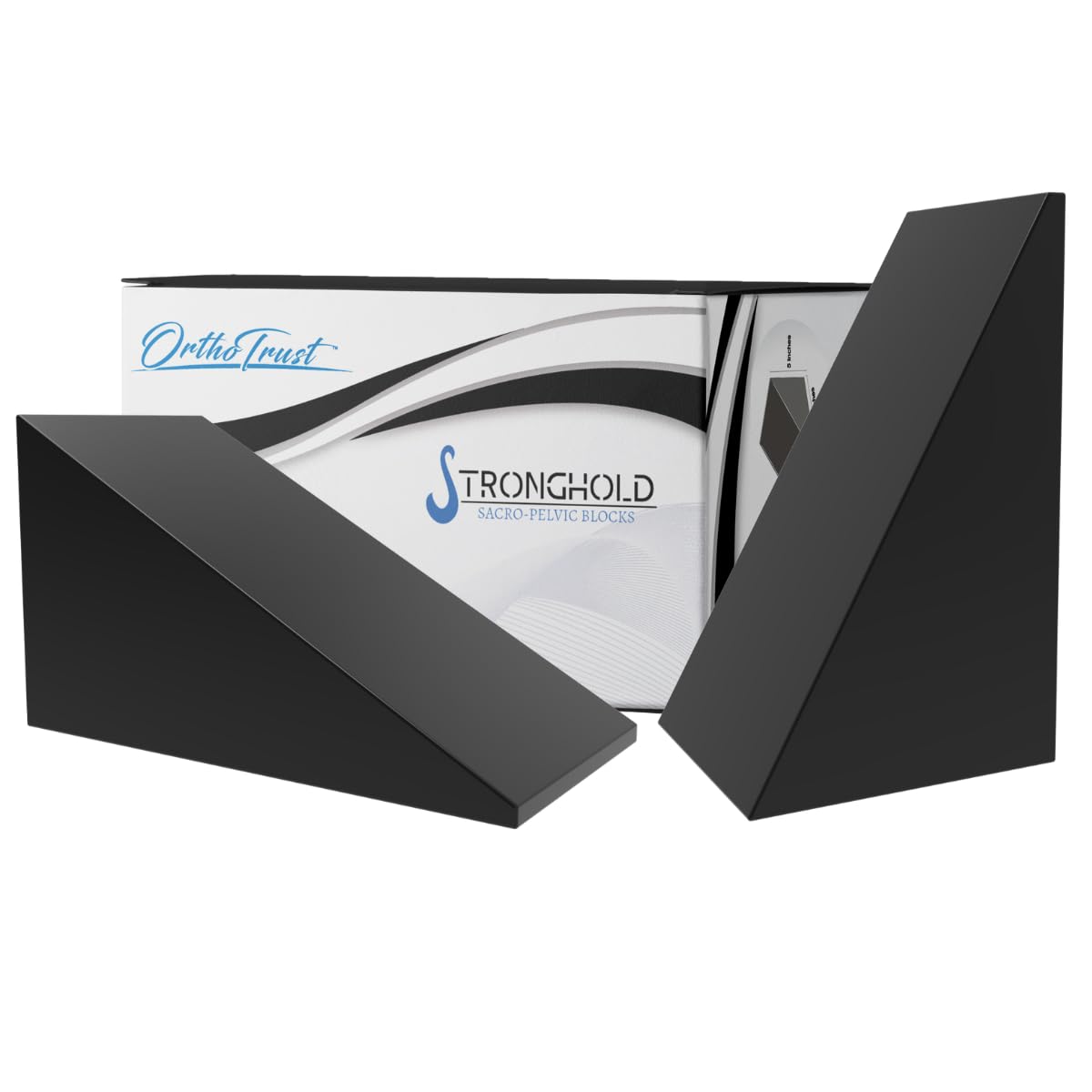 OrthoTrust Pelvic Sacral Blocks Set High-Density Foam Wedges Eco Friendly Biodegradable (Black)