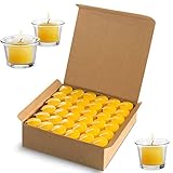 Votive Citronella Candles Scented Indoor Outdoor Use - Mosquito Dislike Scent - Authentic Citronella Oil - 10 Hour Burn Time - Summer Yellow, Set of 72 (Glass Holders Not Included)
