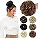 Rose bud Messy Bun Hair Pieces For Women Hair Bun Extension Updo Curly Messy Bun Scrunchie Light Brown