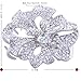 Silver Jaw Crystal hair clips alligator Metal Flowers Wedding Claw Pins Accessories Bows (silver plated)