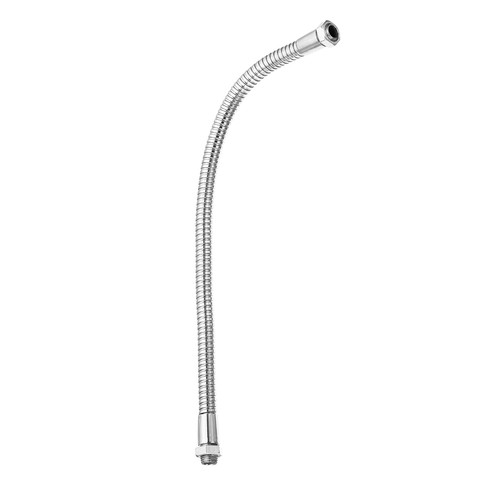 PATIKIL 11.8" Universal Gooseneck Hose, 1 Pcs M10 Fine Thread Bendable Metal Hose Flexible Arm Soft Tube Extension for Lamp, DIY Equipment, Silver Tone