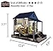 Rylai 3D Puzzles Wooden Handmade Miniature Dollhouse DIY Kit Light Happiness Coast Series Dollhouses Accessories Dolls Houses with Furniture LED Music Box