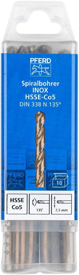 PFERD 25203573 Twist Drill INOX Pack of 10, Stainless Steel, diameter 7,5 mm - Image 4