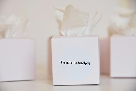 50 Freudentränen zart rosa Hochzeit -Taschentücher Hochzeit -Gastgeschenke Hochzeit - Geschenkverpackung für die Freudenträne